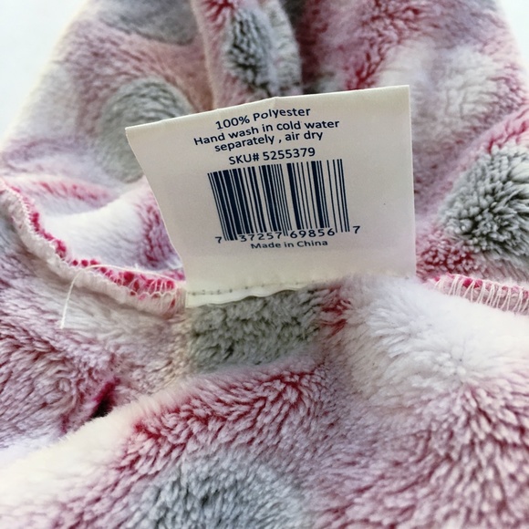 Top Paw Pink Dot Fleece Dog Hoodie Sweater - Picture 6 of 6